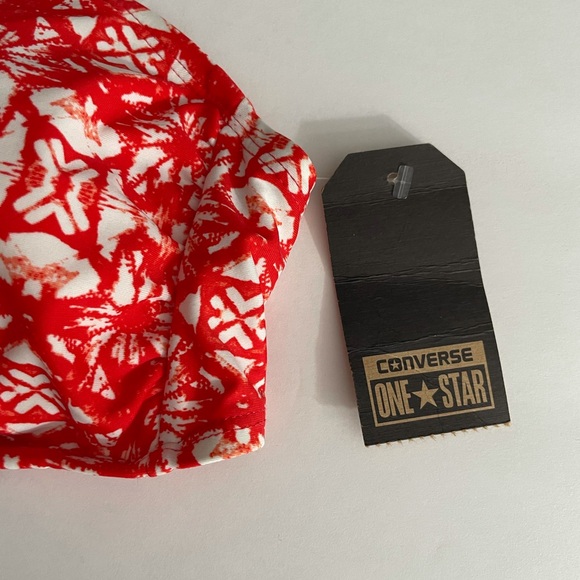 Converse Red & White Patterned Strapless Bikini Top NWT - Picture 4 of 4